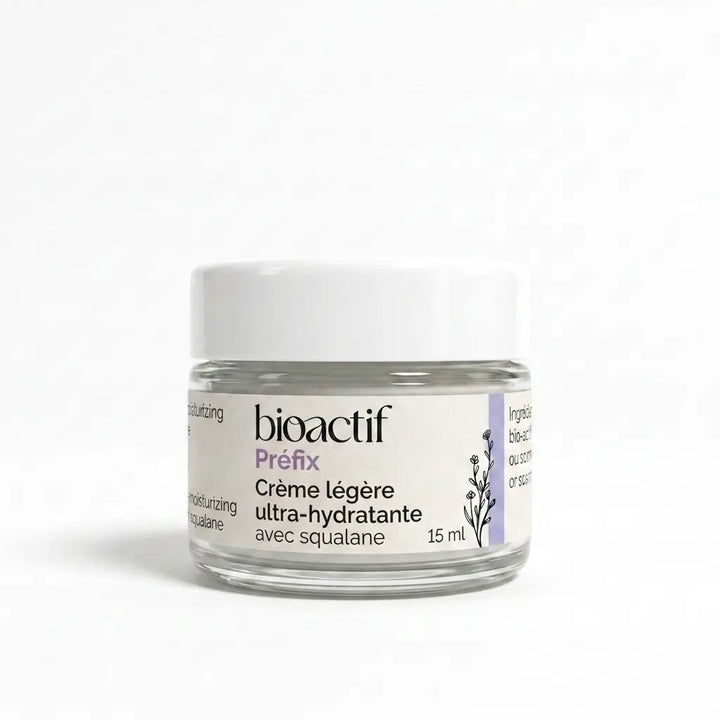Crème Préfix Bio-Actif, format découverte 15 ml au squalane pour peaux sensibles