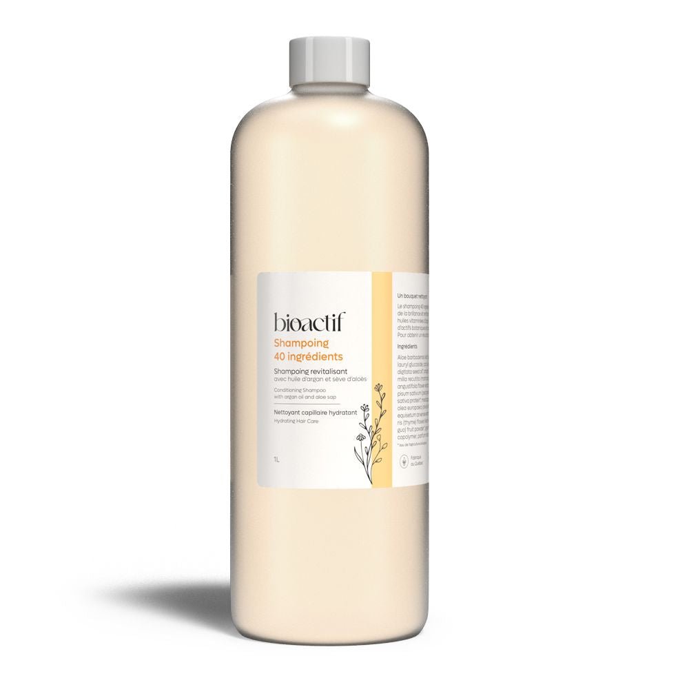 Shampoing 40 Ingrédients 1 litre : Une Hydratation Naturelle pour Cheveux éclatants - Bio - Actif